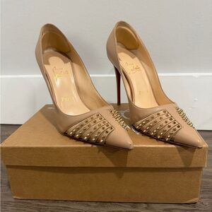 Christian Louboutin Nude Studded Heels